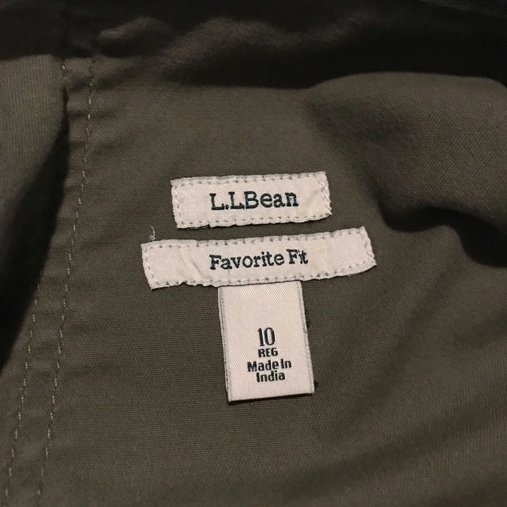 L. L. Bean Women's Shorts Size 10 Green Cargo Pockets Drawstring Cotton Spandex - Picture 3 of 9